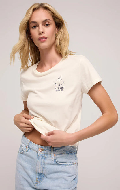 Anchor Tourist Tee - Sea Salt