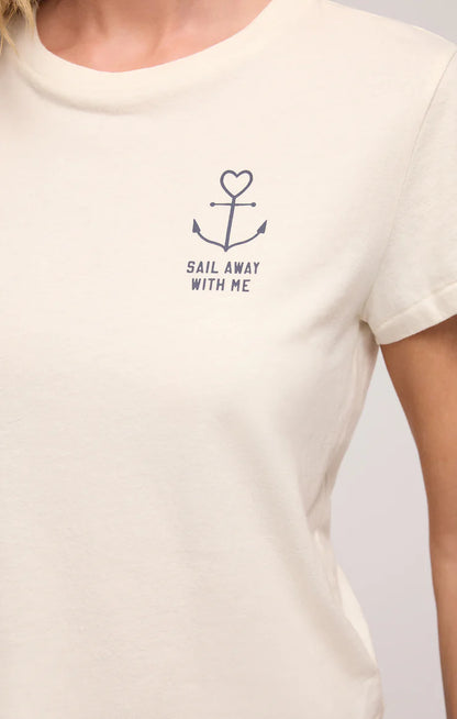 Anchor Tourist Tee - Sea Salt