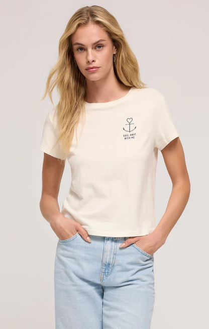 Anchor Tourist Tee - Sea Salt