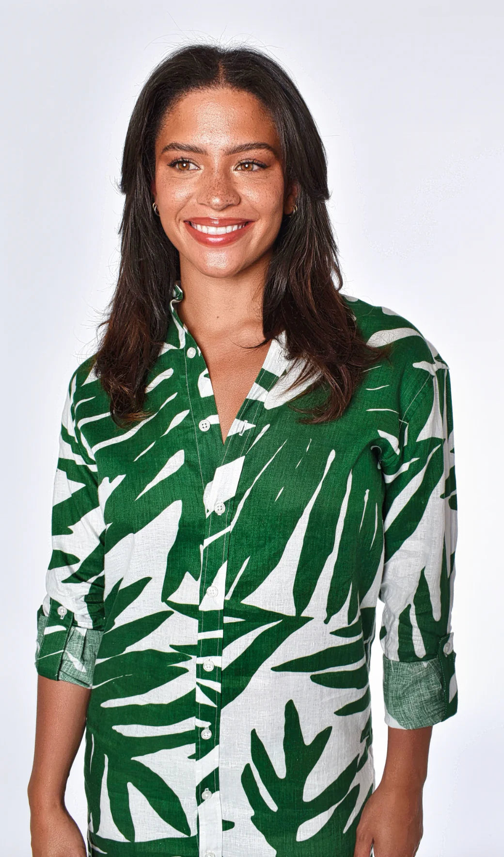 Green Leaf Print Midi Dress - Navy - BAY WINDOW Green Leaf Print Midi Dress - Navy - BAY WINDOW