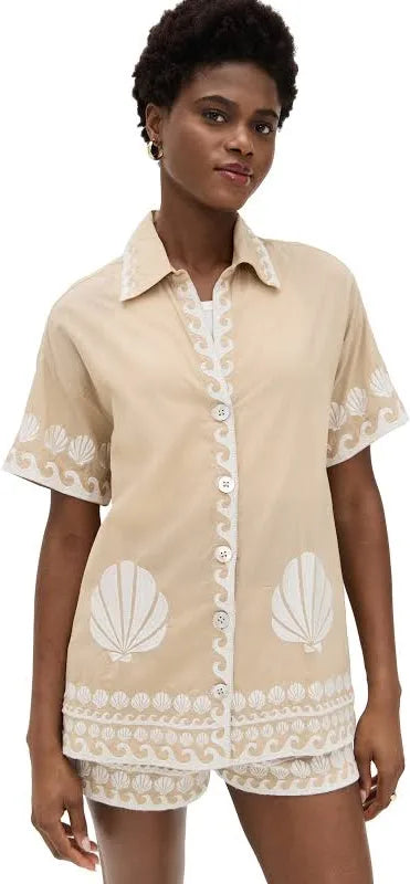 Parker Button Down - Latte Capri Shells - BAY WINDOW