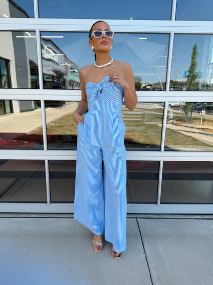 Tessa Romper - Blue/White - BAY WINDOW