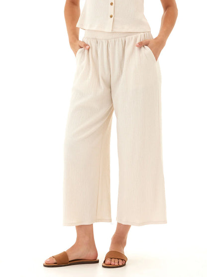 Ivanna Smocked Jersey Wide Leg Pant - Aspen