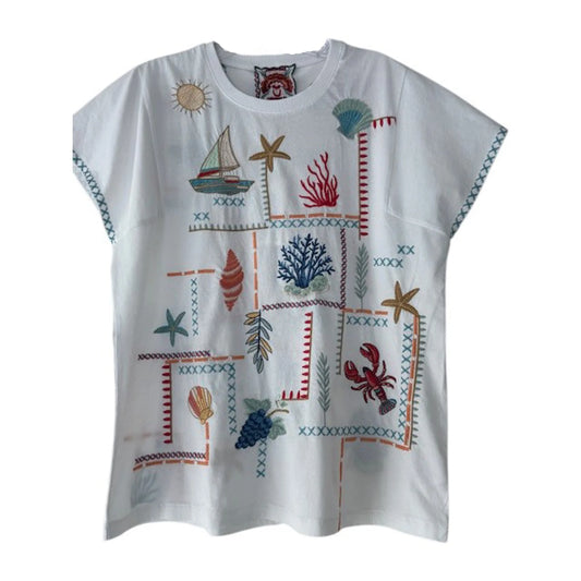 Boxy Square Sleeve Tee - Amalfi