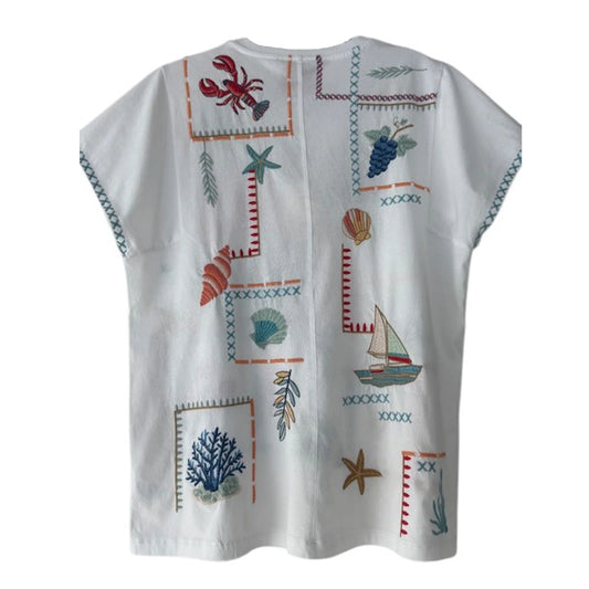 Boxy Square Sleeve Tee - Amalfi