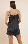 Jada Striped Twist Front Tie Tank - Black/White - BAY WINDOW