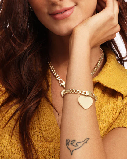 Julian XL Heart Cuban Chain Bracelet - BAY WINDOW