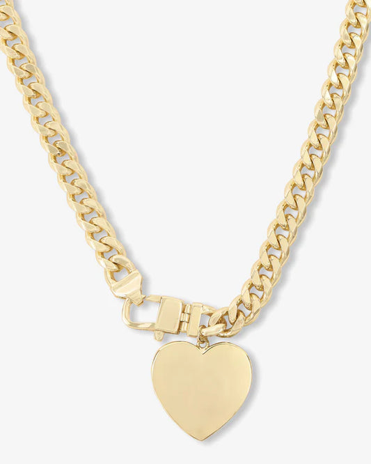 Julian XL Heart Cuban Chain Necklace 16' - BAY WINDOW
