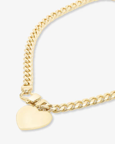 Julian XL Heart Cuban Chain Necklace 16' - BAY WINDOW
