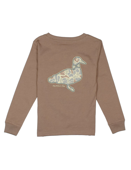 Boys Field Camo Logo LS