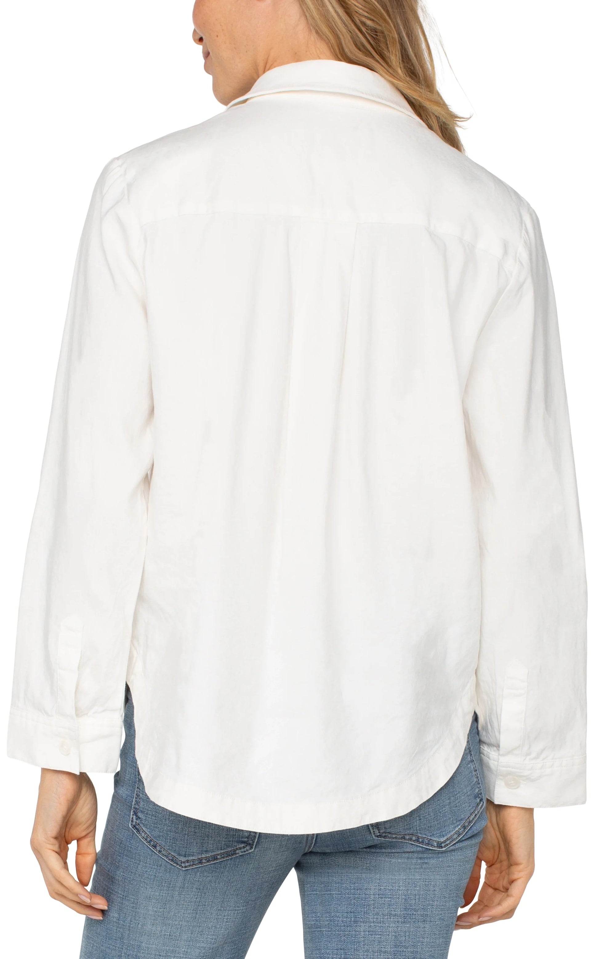 Oversized Shacket - White - BAY WINDOW