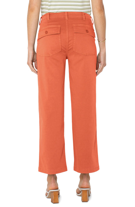 Cargo Crop Wide Leg 26" Inseam - Papaya - BAY WINDOW