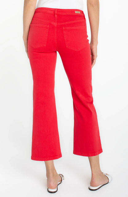 Hannah Cropped Flare w/ Slit Hem 25.5" Inseam - Cherry Rose