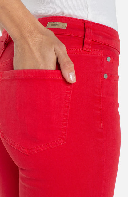 Hannah Cropped Flare w/ Slit Hem 25.5" Inseam - Cherry Rose