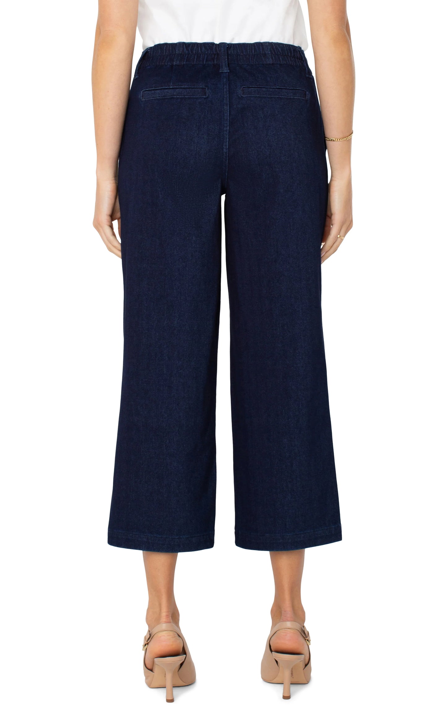 Wide Leg Cargo Crop - Indigo Rinse