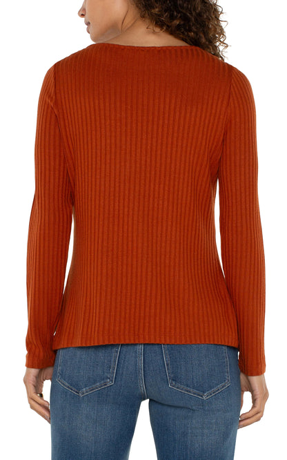 LS Boat Neck Knit Top