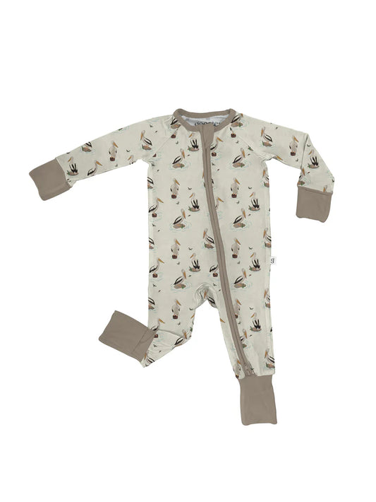 LS Zip Pajamas - Pelicans