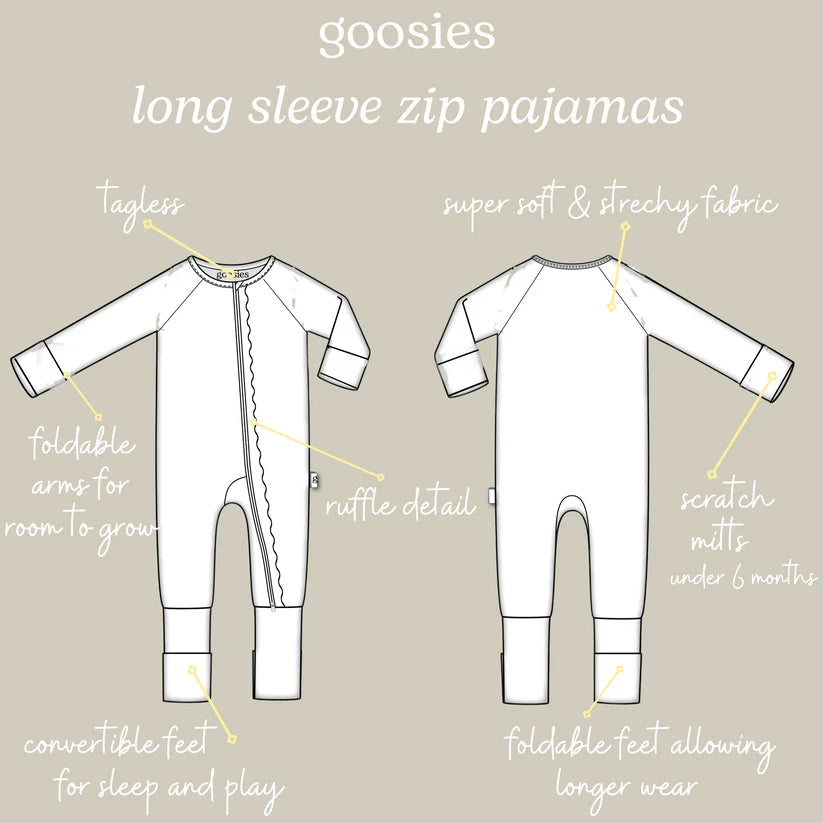 LS Zip Pajamas - Magnolias