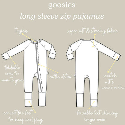 LS Zip Pajamas - Magnolias