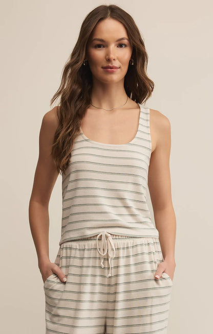 Lana Stripe Tank - Hunter Green