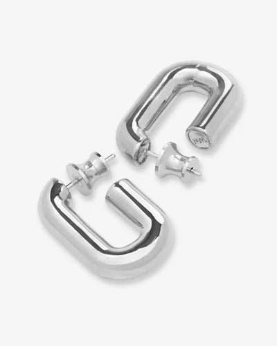 Lil' Frankie Chain Huggies - Silver - BAY WINDOW