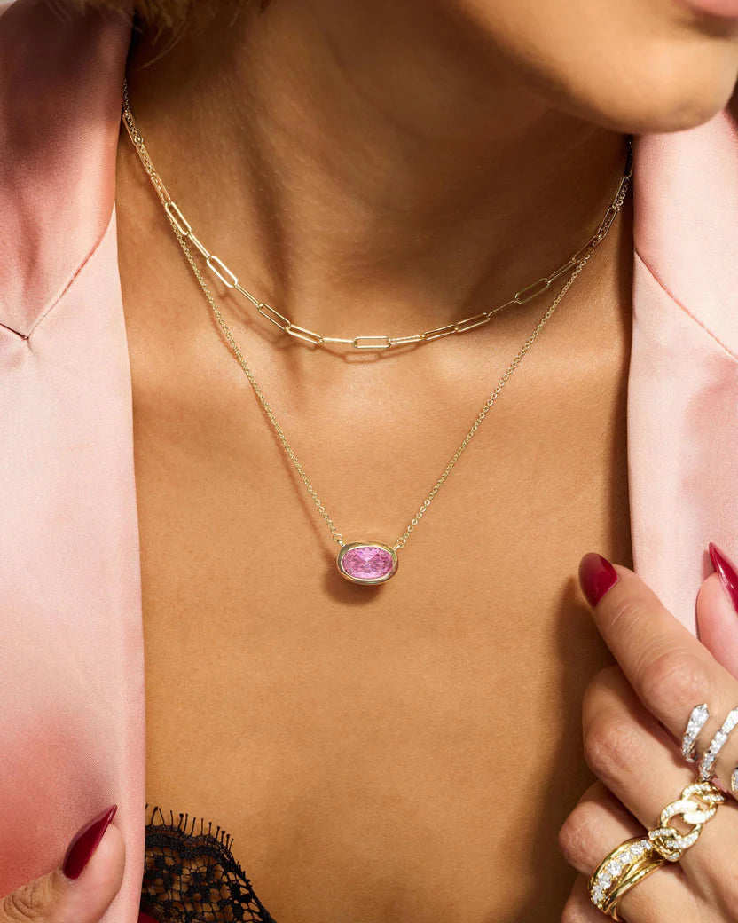 She's a Boss Pendant Necklace PINK