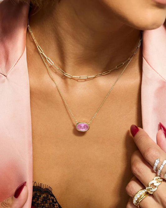 She's a Boss Pendant Necklace PINK