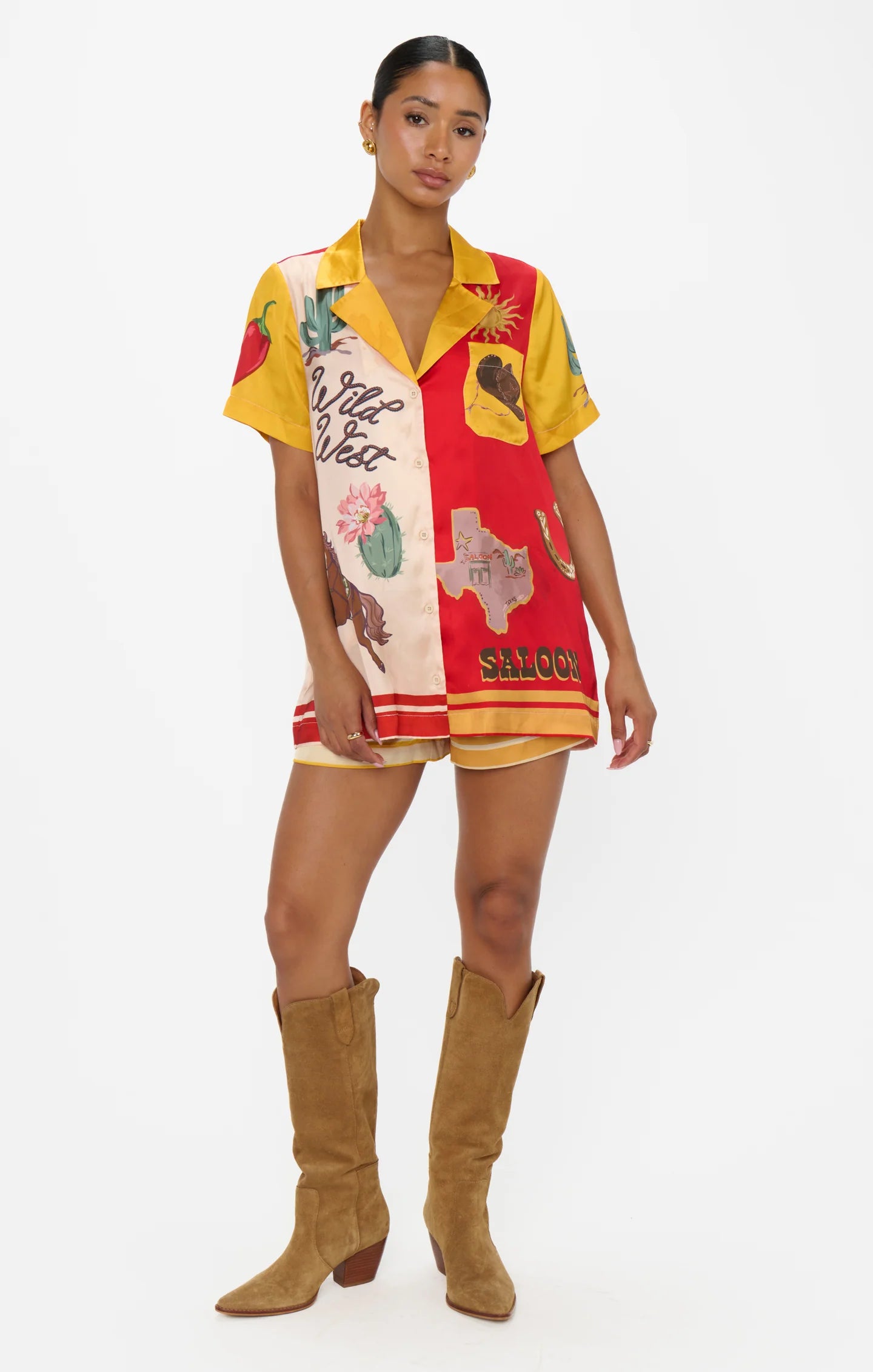Home & Away PJ Set - Lone Star Silky