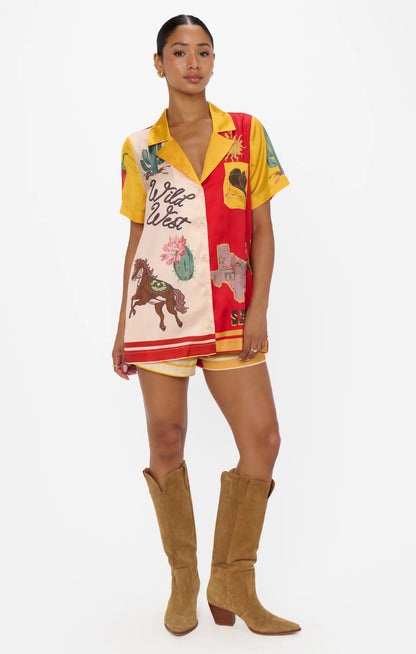 Home & Away PJ Set - Lone Star Silky