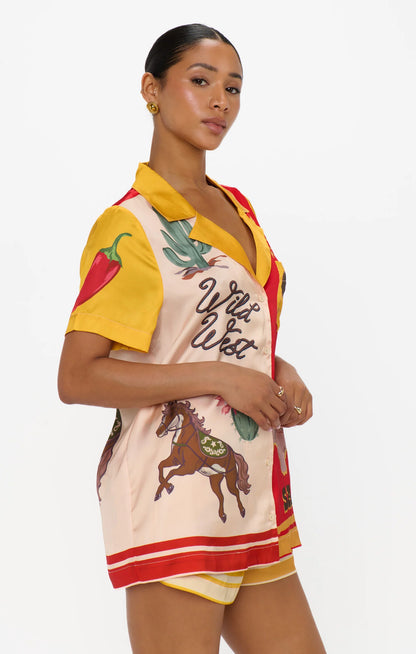 Home & Away PJ Set - Lone Star Silky