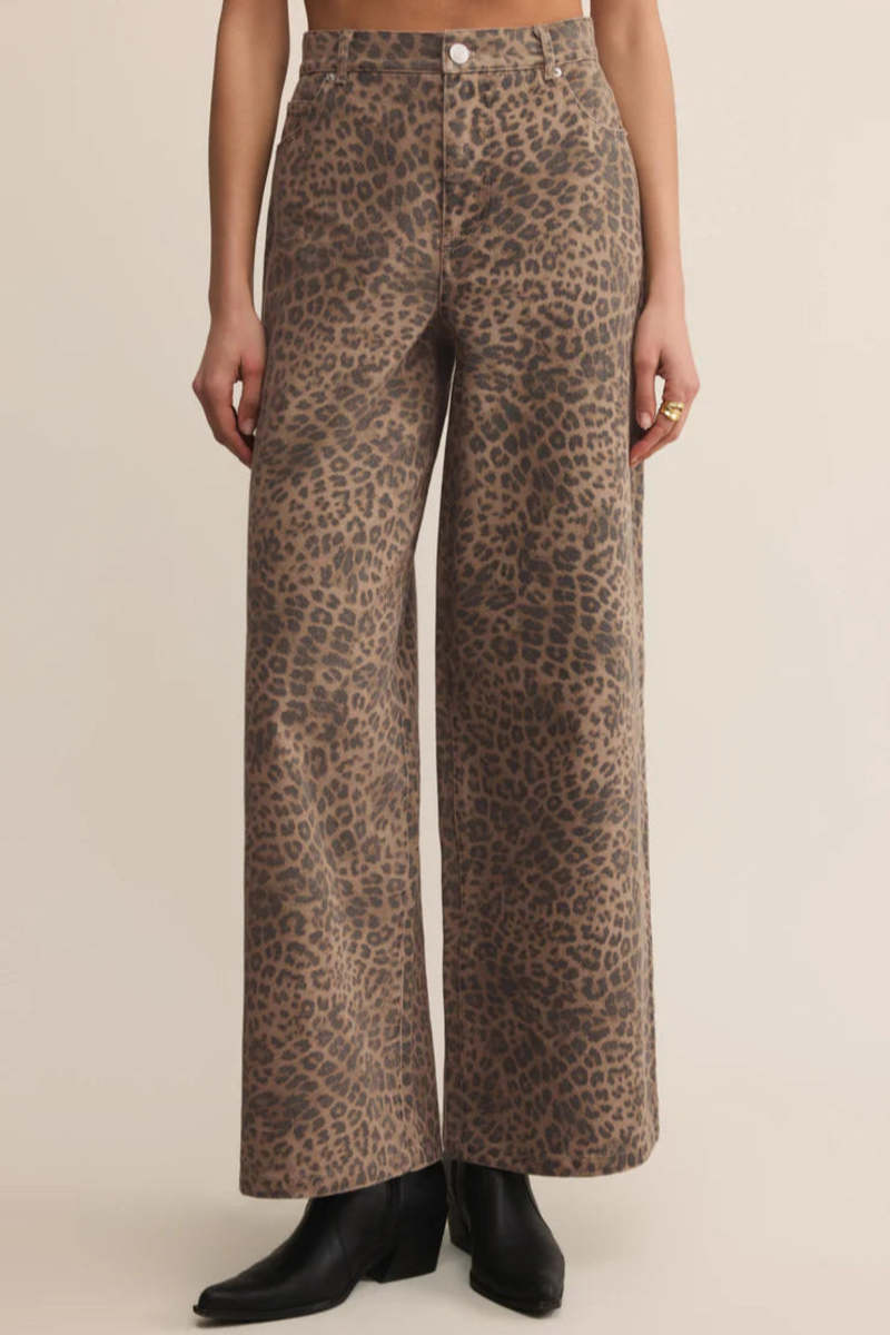 Marli Denim Leopard Pant - Desert Tan