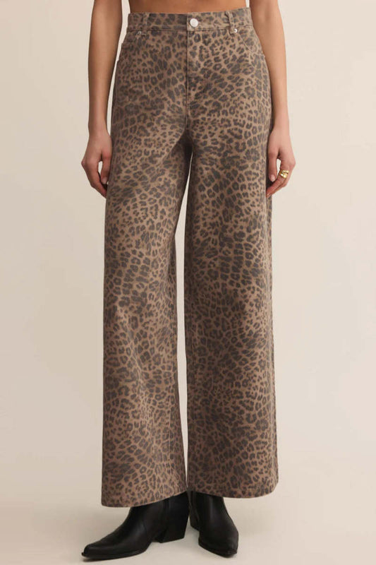 Marli Denim Leopard Pant - Desert Tan