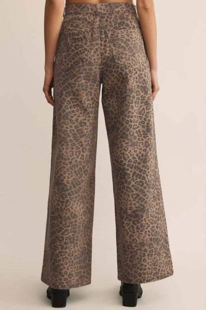 Marli Denim Leopard Pant - Desert Tan