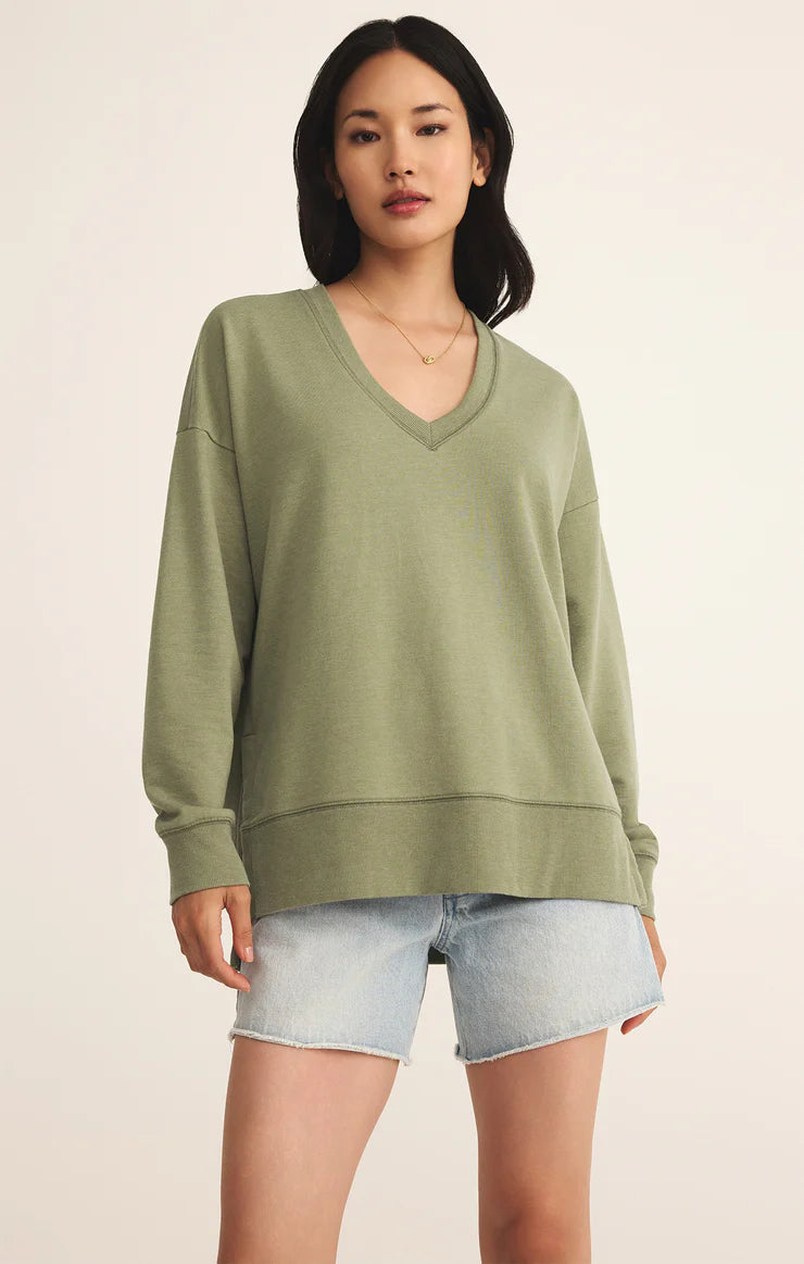 Modern V-Neck Weekender - Avocado - BAY WINDOW