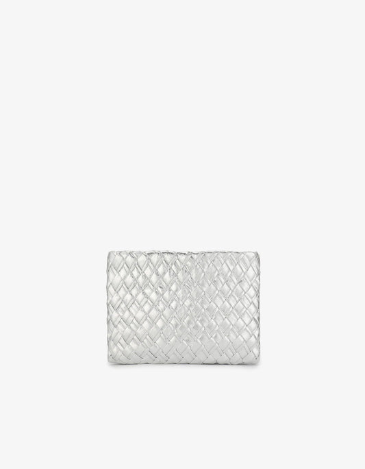 Nieves Woven Clutch - Silver - BAY WINDOW