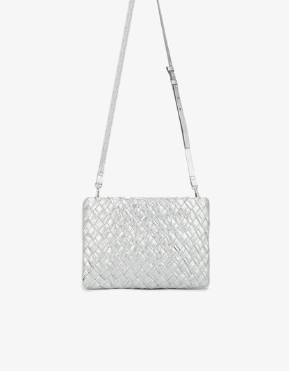 Nieves Woven Clutch - Silver - BAY WINDOW