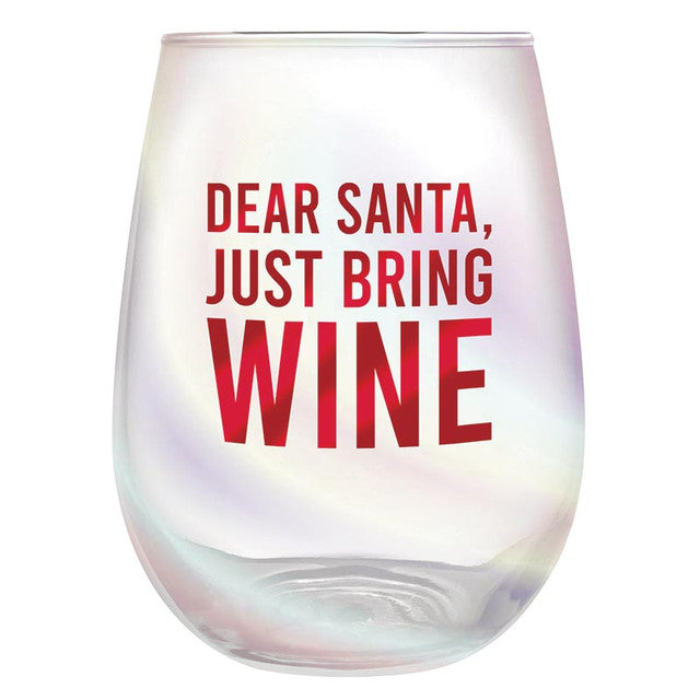 20 oz. Wine Glass - Dear Santa