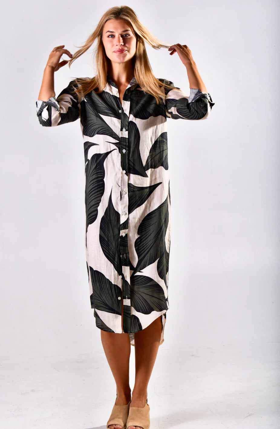 Palm Leaf Midi Dress