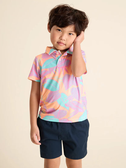 The Posh Palms (Boy's Performance Polo) - BAY WINDOW