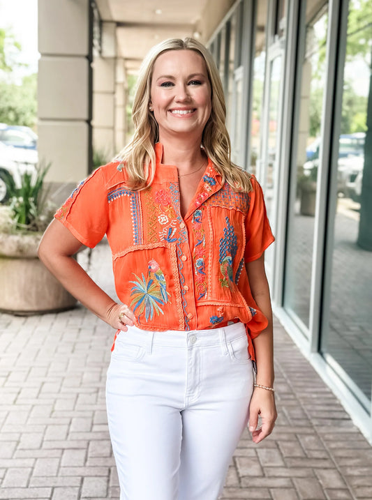 Petra Shirt - Firecracker - BAY WINDOW