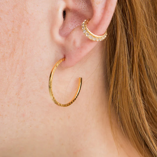 Thin Hammered Hoops Mini