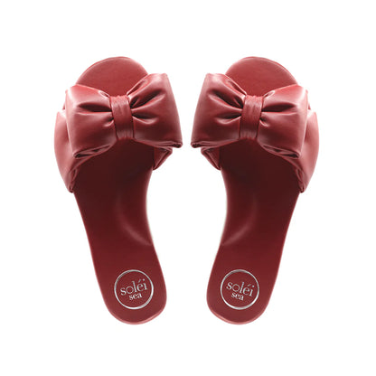 Rafie Bow Slide Sandal - Poppy