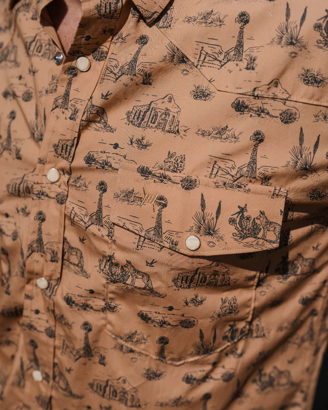 Ranger Pearl Snap Short Sleeve - West Texas Toile - BAY WINDOW