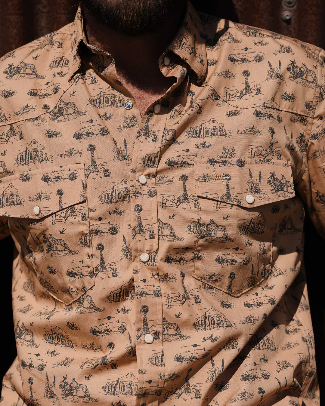 Ranger Pearl Snap Short Sleeve - West Texas Toile - BAY WINDOW