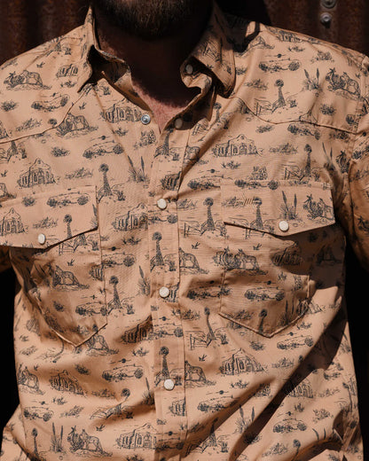 Ranger Pearl Snap Short Sleeve - West Texas Toile - BAY WINDOW