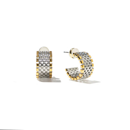 Two-Tone Mini Watch Hoops
