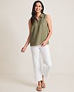 Ella Twill High Rise Wide Crop - Sugar Wash - BAY WINDOW