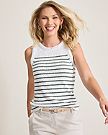 Crochet Edge Stripe Tank - Dark Jade - BAY WINDOW