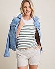 Crochet Edge Stripe Tank - Dark Jade - BAY WINDOW