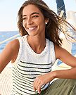 Crochet Edge Stripe Tank - Dark Jade - BAY WINDOW